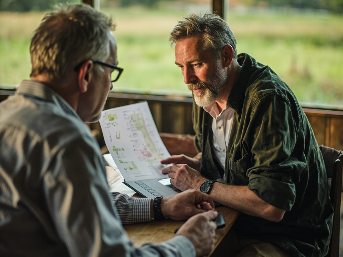 A farm consultation discussing practical energy and monitoring plans